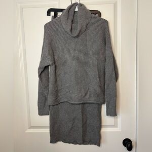 Gray Women's Sweater Skirt Set